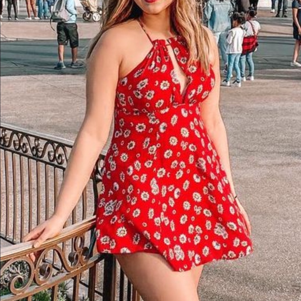 Flowy red dress
